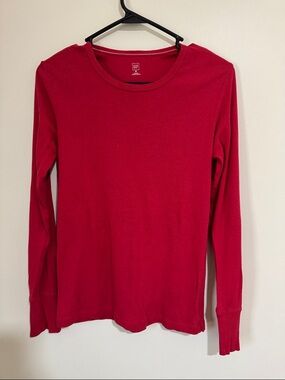 GAP Bright Red Long Sleeve Crewneck Shirt